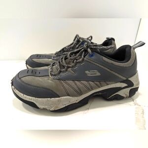 SKECHERS ARCH FIT PHANTOM Charcoal/Gray Leather hicking Trail Shoes Sneaker 11.5
